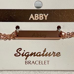 NIB engraved “Abby” signature bracelet